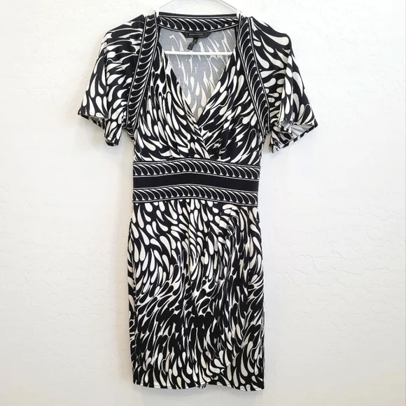 bcbg black jersey dress BCBG MAXAZRIA Size Large Black 3/4 Sleeve Jersey Shirt Dress Retail $178.00